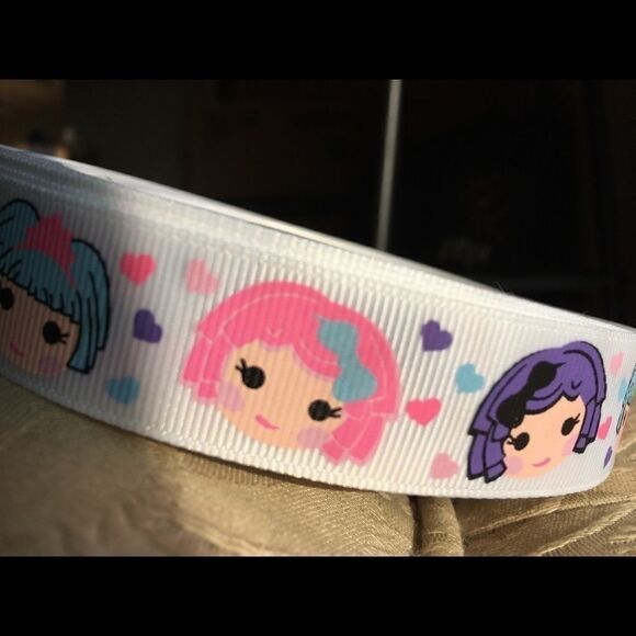 5/$24 grosgrain Ribbon 7/8” NEW 5 yards doll faces - Picture 2 of 8